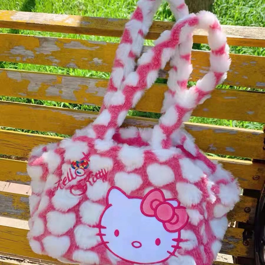 Hello Kitty Inspired White Plush Large Tote – PeachyBaby