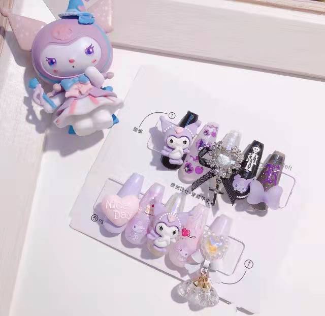 Purple Kuromi Family Nail Charms Set-30pcs
