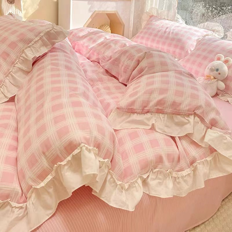 My Melody Inspired Pink Cotton Duvet Sheet Bedding Set Queen Twin King –  PeachyBaby