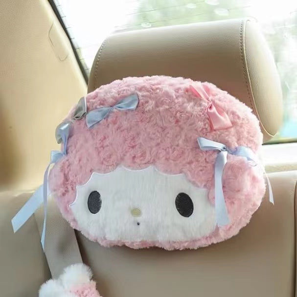 Kuromi My Melody Inspired Car Neck Headrest Pillow and Seatbelt Covers –  PeachyBaby