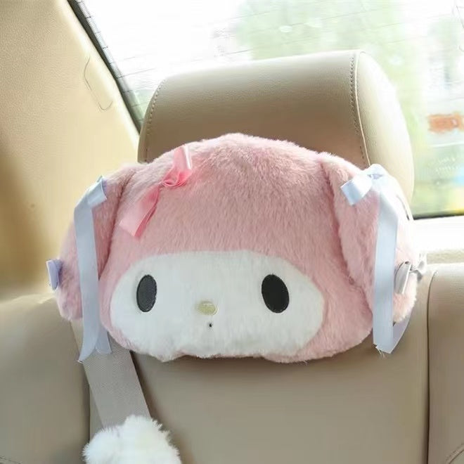 Kuromi My Melody Inspired Car Neck Headrest Pillow and Seatbelt Covers –  PeachyBaby