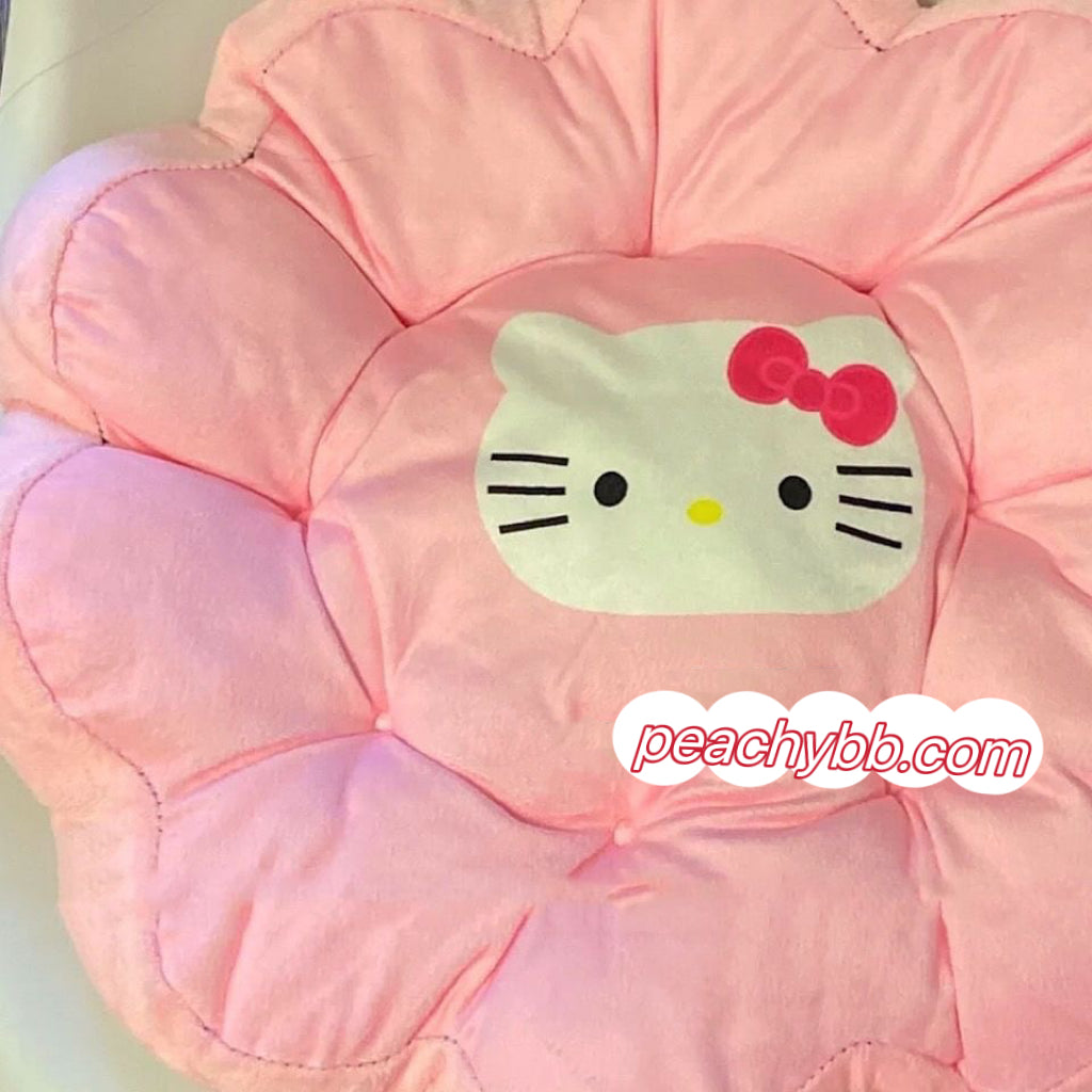 Hello Kitty Car Pillow Waist Support Breathable Powder Pink Cushion