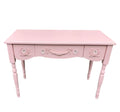 European Elegant Princess Style Carved Wooden Vanity Dressing Table with Mirror and Stool