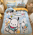 Pochacco Inspired Blue and Yellow Cotton Bedding Duvet Cover Set