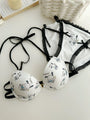 Pochacco Inspired Black and White Halter Bra and Underwear