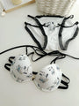 Pochacco Inspired Black and White Halter Bra and Underwear