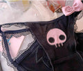 Kuromi Inspired Kawaii Skeleton Lace Edge Underwear