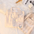Hello Kitty Inspired Cream Satin Long Sleeve 2 pcs Pajama Set