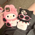 Kuromi and My Melody Inspired Creative Detachable Sunnies Silicon iPhone Case