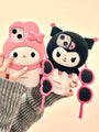 Kuromi and My Melody Inspired Creative Detachable Sunnies Silicon iPhone Case