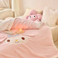My Melody Inspired Baby Pink Coral Fleece Plush Winter Blanket