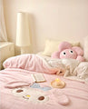 My Melody Inspired Baby Pink Coral Fleece Plush Winter Blanket