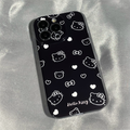 Hello Kitty Inspired Black Hard Shell iPhone 7 to 14 Phone Case