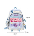Kirby Inspired Black and Baby Blue Multi-Compartment Backpack Bookbag