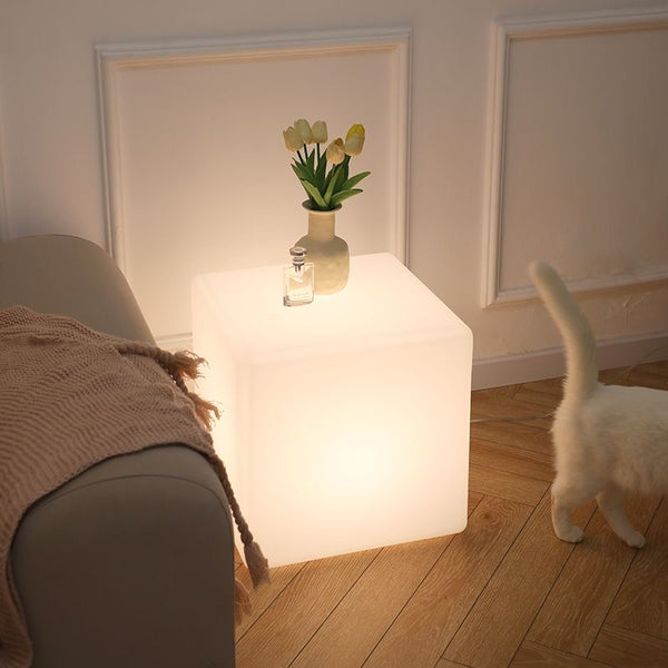 Ice Cube Inspired Glowing Tea Table Bedside Table