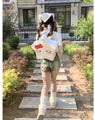 Hello Kitty Inspired White Star Shaped Backpack Book Bag