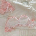 Peachy Pink Plaid Polka-dot Bra and Underwear Set