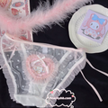 Kuromi Cinnamoroll My Melody Inspired See-through Mesh Lace Edge Underwear