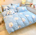 Cinnamoroll Inspired Kawaii Blue Cotton Bedding Linens Duvet Cover Set Single Twin Queen Size