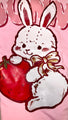 Bunny Loves Strawberry Pink Ruffle Edge Sleeve Oversized T-shirt