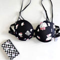 Hello Kitty Inspired Black Front Closure Bra and underwear