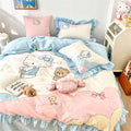 Hello Kitty Egyptian Cotton Blue and Pink BeddingLinens Duvet Sheet Set Queen Single Twin King Size