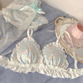 Cinnamoroll Inspired Ruffle Edge Bra and Underwear in Blue and White