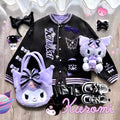 Kuromi Inspired Purple and Black Baseball Jacket