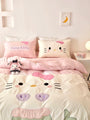 Hello Kitty Inspired Mermaid Style Pink Kawaii Cotton Bedding Duvet Cover Set