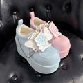 GRURU Kawaii Pastel Baby Pink Blue Platform Sneakers with Chain and Love Characters