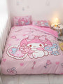 My Melody Inspired Pink Cotton Bedding Duvet Sheet Set Single Twin Queen King Size