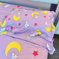Sailor Moon Inspired Bedding Sheet Set 4 Pieces Queen Size Pink Cute Cartoon Animate Girly