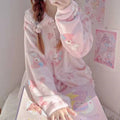 My Melody Inspired Pink Flannel Plush Pajama Set Kawaii Cute