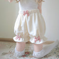 White Plush Bloomers with Bows and Fluffy tail