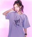 Kuromi Oversized Hot Drill Black and Purple T-shirt Tee