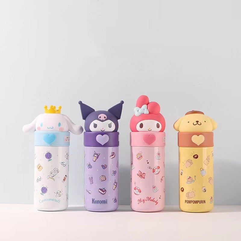 Sanrio Cinnamoroll Kuromi Pompom Purin Sports Water Bottle Handy