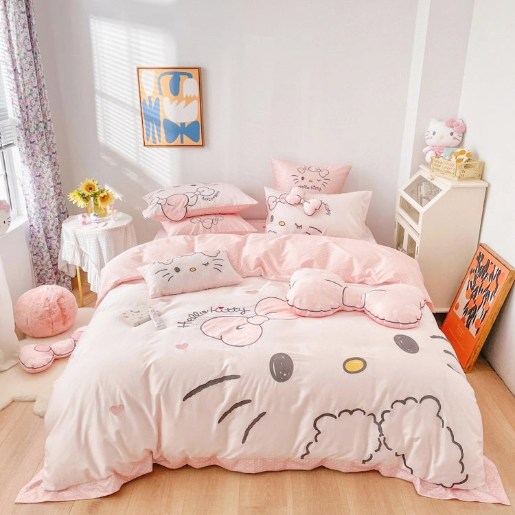 Hello Kitty Egyptian Cotton Pink Bedding Duvet Sheet Set Queen Single –  PeachyBaby