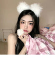 Cosplay Accessories Black and White Fluffy Plush Kitty Cat Ear Headband