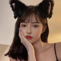 Black and White Kitty Ears with Bell Headband Cosplay Accessories