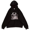 Black and Pink Bear Sketch Hooded Sweat Shirt Hoodie