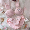 Cinnamoroll Inspired Pink and White Plush Bra and Underwear