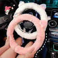 My Melody Cinnamoroll Hello Kitty Inspired Fuzzy Plush Car Steering Wheel Cover