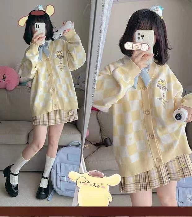 Cinnamoroll My Melody Kuromi Pompompurin Inspired Checkerboard Pattern ...