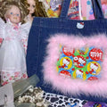 Hello Kitty Inspired Pink Faux-fur Denim Tote Bag