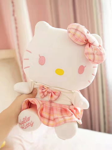 Hello Kitty Pink and Gold Plaid Outfit Plushie – PeachyBaby