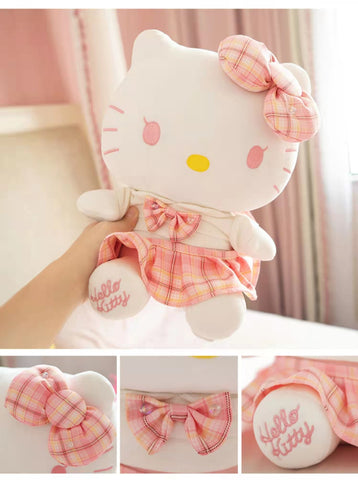 Hello Kitty Pink and Gold Plaid Outfit Plushie – PeachyBaby