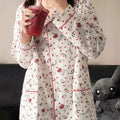 Hello Kitty Inspired White Long Sleeve Button Front Pajama Set