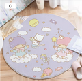 The Little Twin Stars Inspired Round Area Rug Gaming Chair Carpet