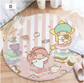 The Little Twin Stars Inspired Round Area Rug Gaming Chair Carpet