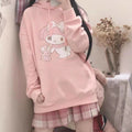 My Melody Inspired Pink and White Long Sleeve Hooded Sweatshirt Hoodie